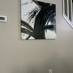 Abstract Black and White Canvas Art